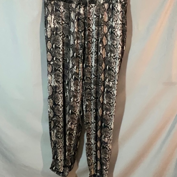 Gorgeous Snake Print Joggers. Excellent, like new! Silky and comfy. Large - Picture 2 of 6